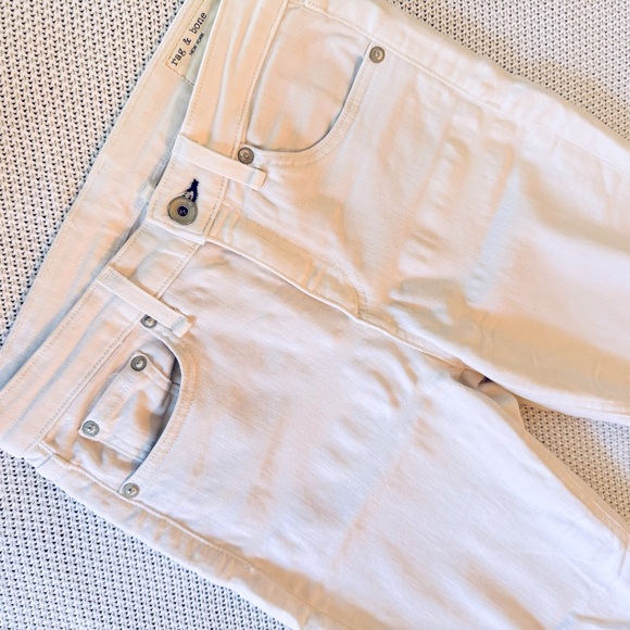 RAG & BONE Cate Mid-Rise Skinny White Denim Jeans w Stretch - Picture 8 of 11
